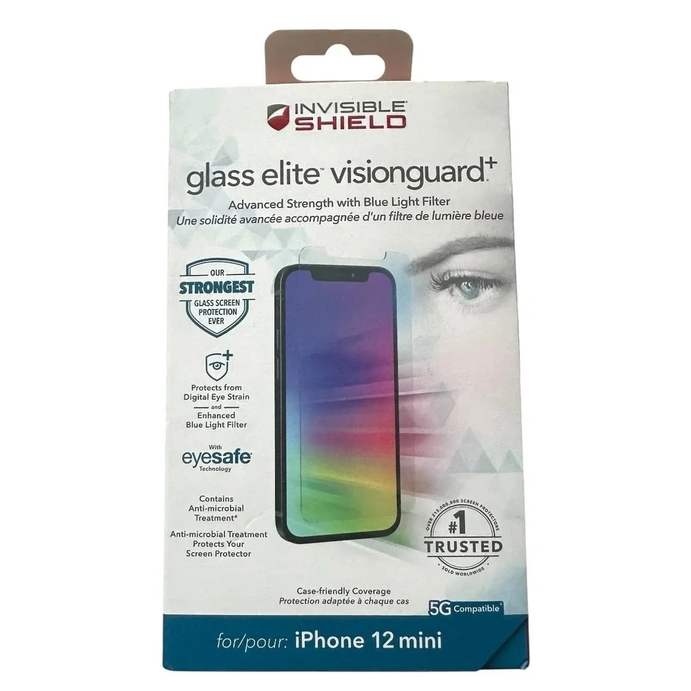 New Invisible Shield Glass Elite VisionGuard+ iPhone 12 Mini Screen Protector
